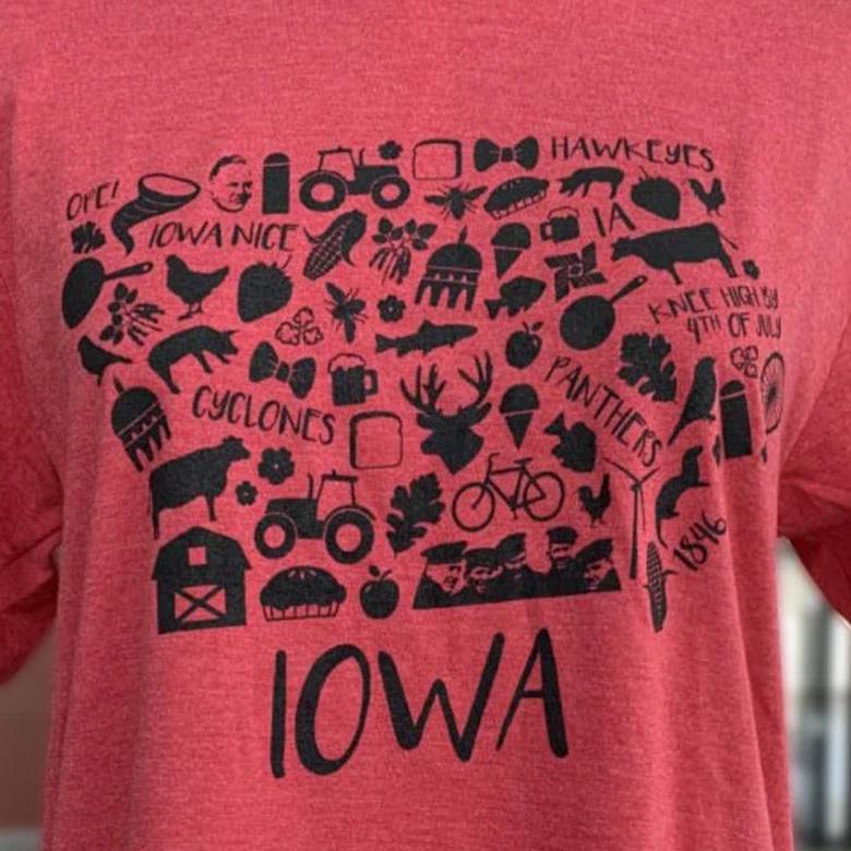 Symbols of Iowa T-Shirt - Grout Museum District Located in Waterloo, Iowa